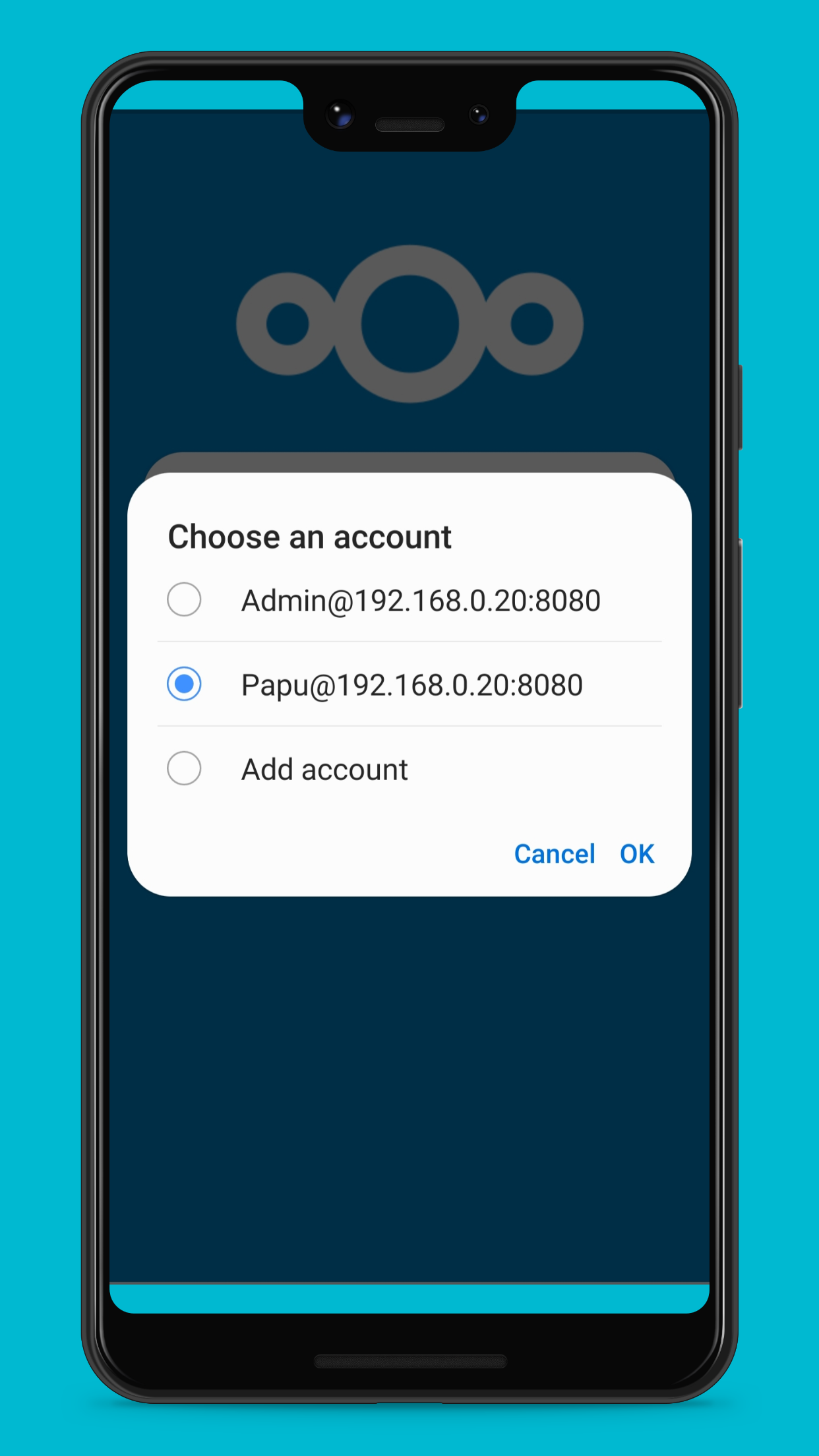 Screenshot of list view