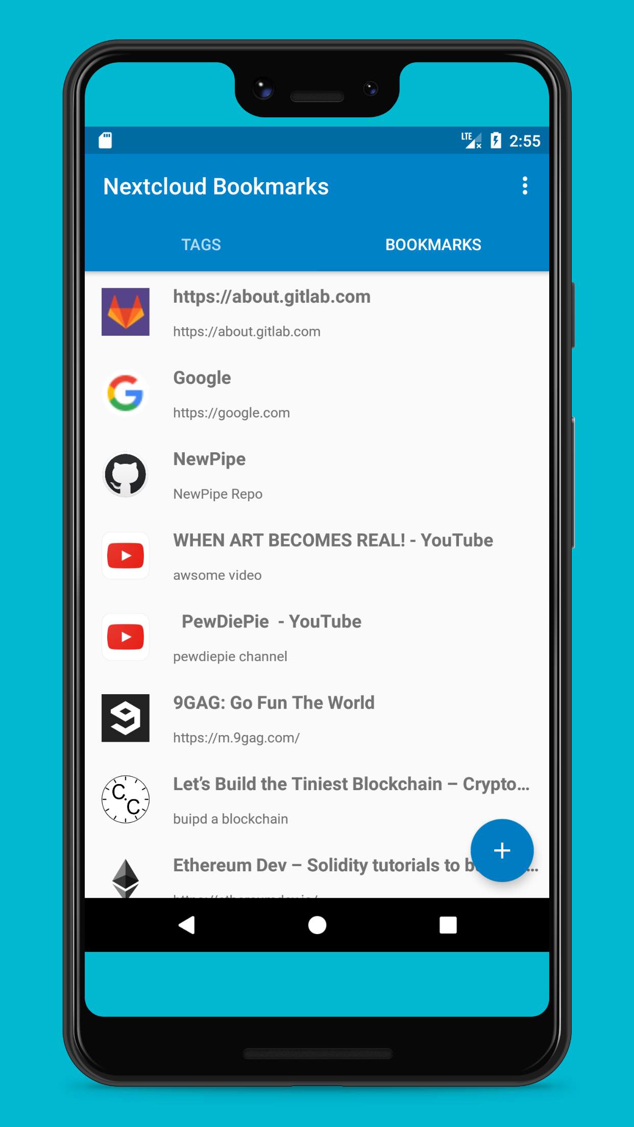 Screenshot of bookmark